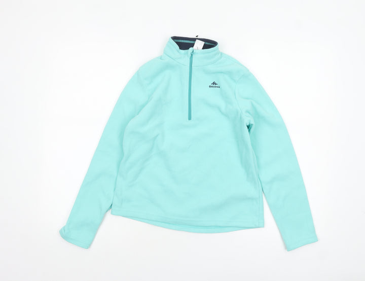 Quechua Girls Blue Fleece 1/2 Zip Pullover Sweatshirt 10-11 Years