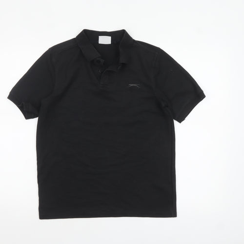 Slazenger Men's Black Short Sleeve Polo Shirt Size S Regular Fit