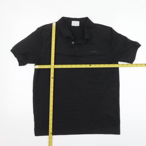 Slazenger Men's Black Short Sleeve Polo Shirt Size S Regular Fit