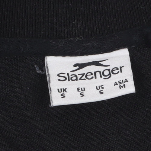 Slazenger Men's Black Short Sleeve Polo Shirt Size S Regular Fit