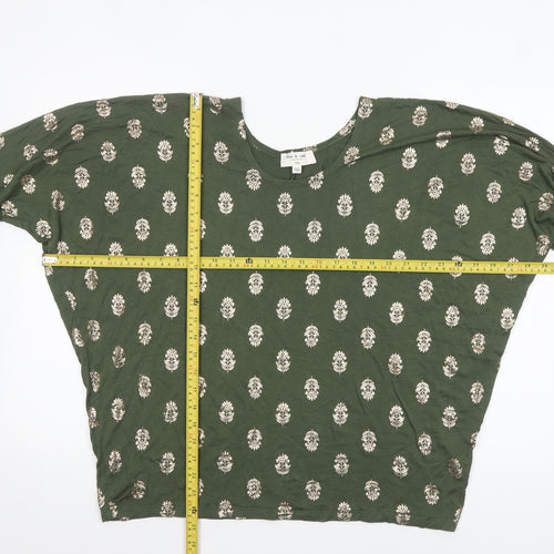 Kim & Cami Women’s Green Floral Relaxed Pullover Jumper Size L