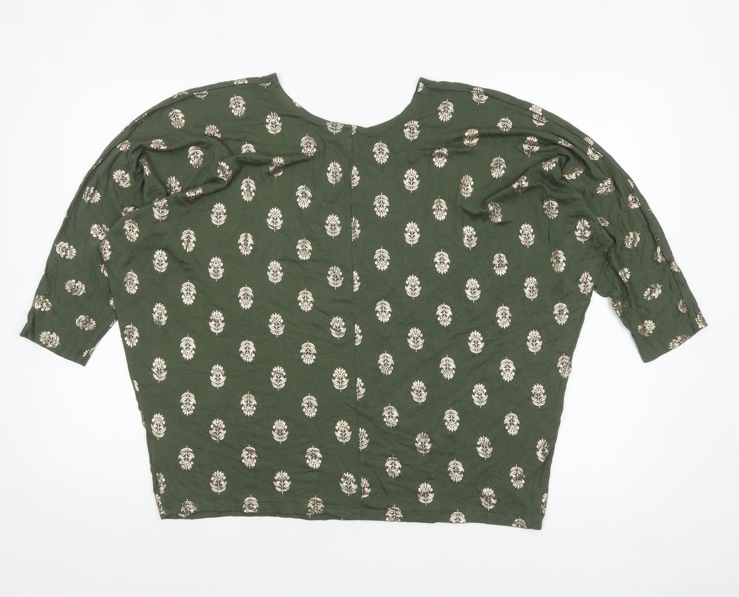 Kim & Cami Women’s Green Floral Relaxed Pullover Jumper Size L