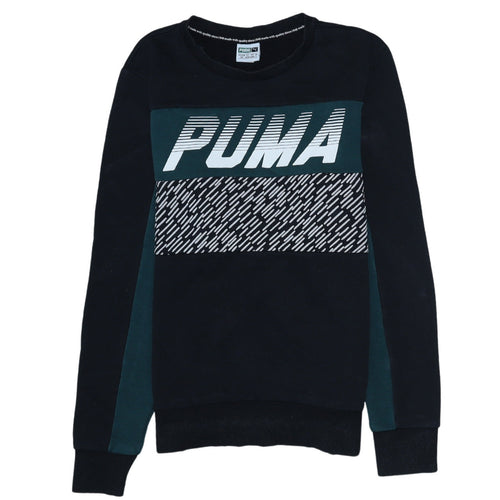 Puma Men's Black S Pullover Logo Sweatshirt Long Sleeve