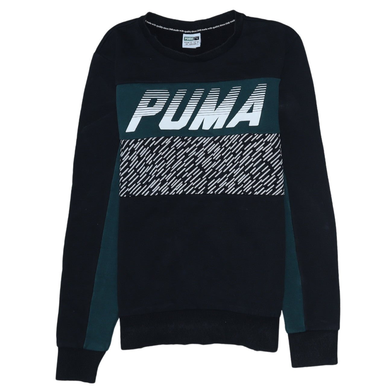 Puma Men's Black S Pullover Logo Sweatshirt Long Sleeve