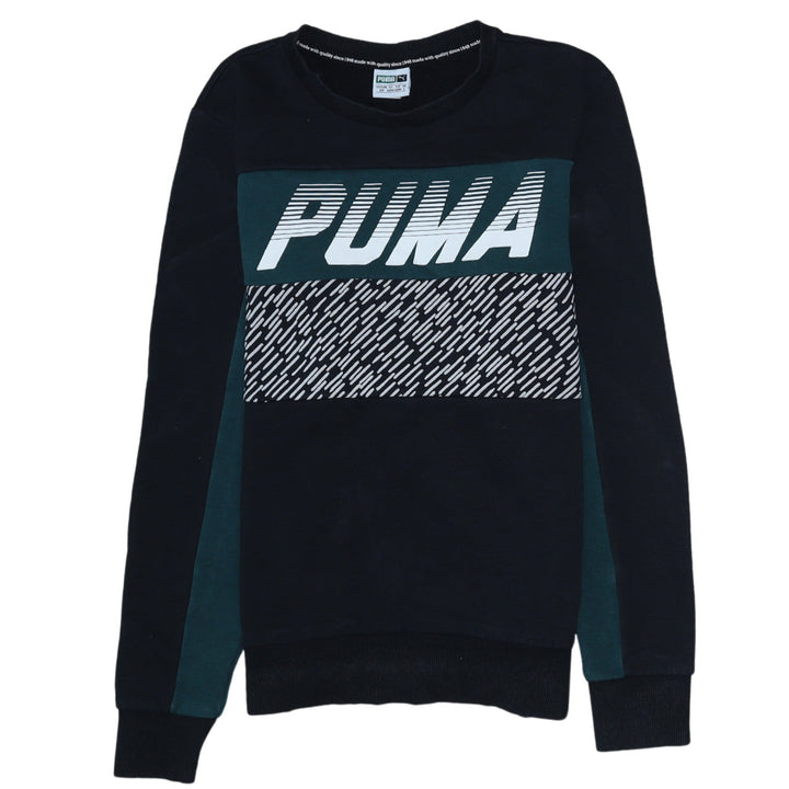 Puma Men's Black S Pullover Logo Sweatshirt Long Sleeve