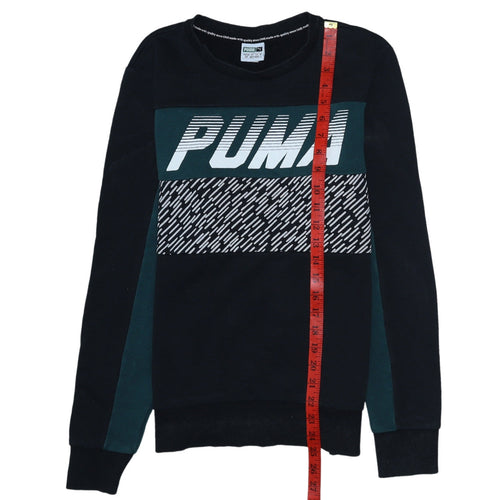 Puma Men's Black S Pullover Logo Sweatshirt Long Sleeve