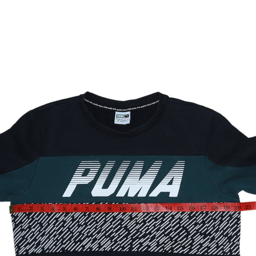 Puma Men's Black S Pullover Logo Sweatshirt Long Sleeve