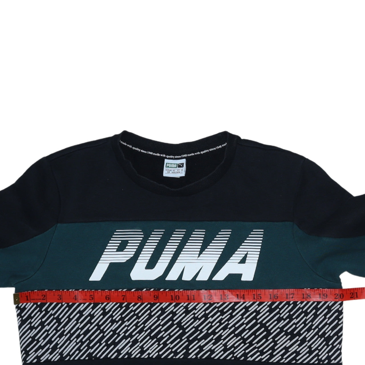 Puma Men's Black S Pullover Logo Sweatshirt Long Sleeve