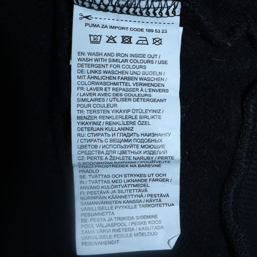 Puma Men's Black S Pullover Logo Sweatshirt Long Sleeve