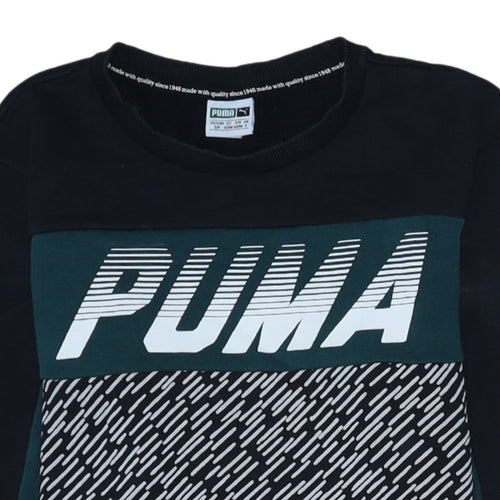 Puma Men's Black S Pullover Logo Sweatshirt Long Sleeve
