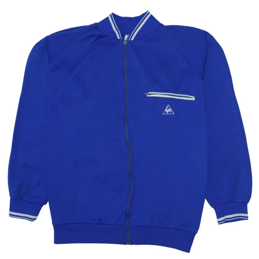 Le Coq Sportif Men's Blue Full Zip Sweatshirt Size S Retro Style