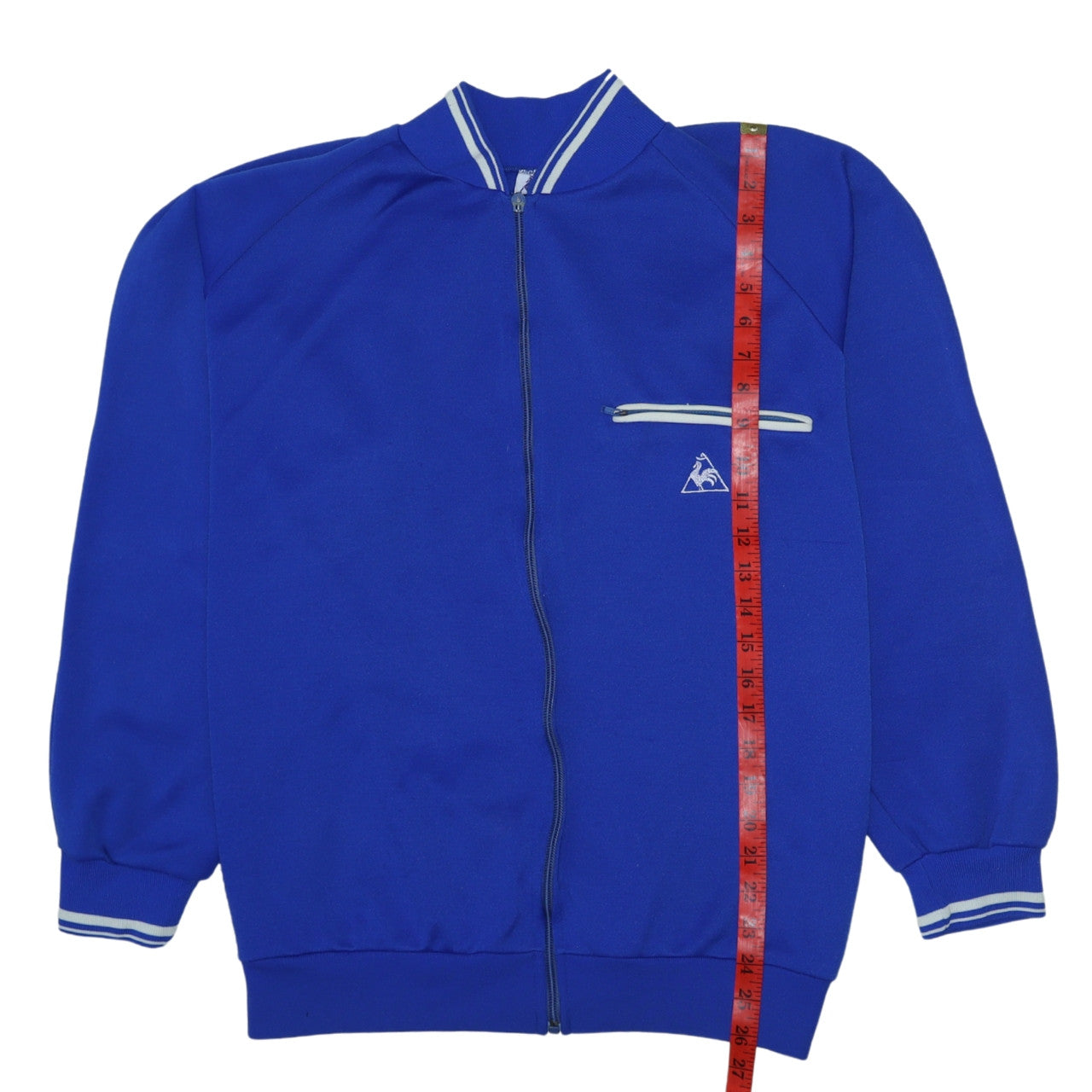 Le Coq Sportif Men's Blue Full Zip Sweatshirt Size S Retro Style