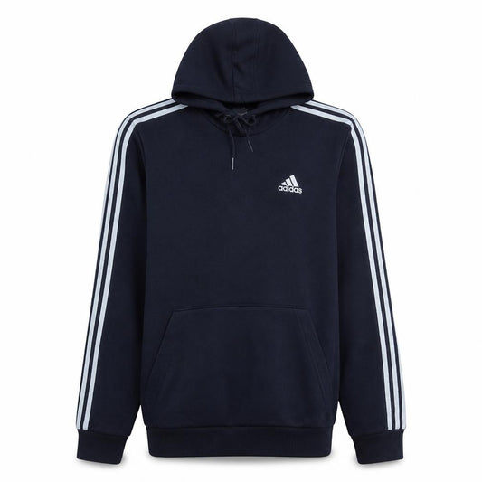 Front view of Adidas Men's Blue Pullover Hoodie M Fleece Sportswear