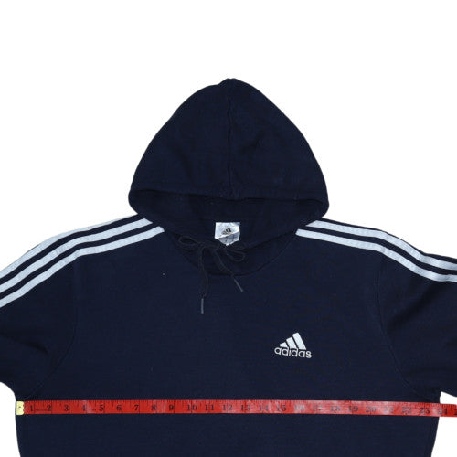 Adidas Men's Blue Pullover Hoodie M Fleece Sportswear