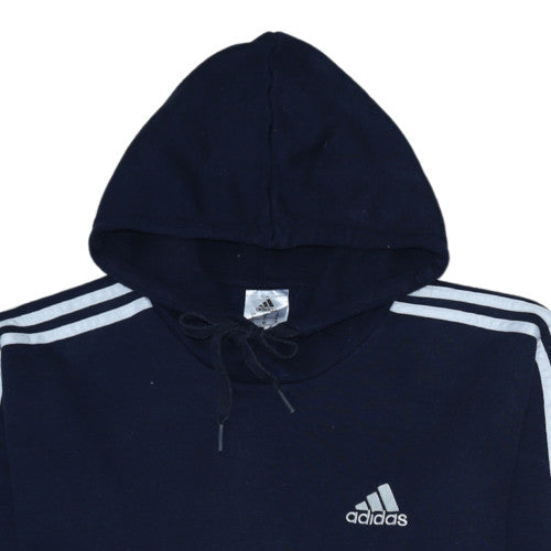 Adidas Men's Blue Pullover Hoodie M Fleece Sportswear