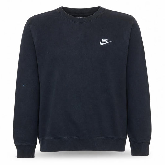 Front view of Nike Men's Black M Pullover Crew Neck Fleece Sweatshirt