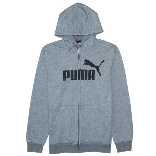 Puma Men's Grey Full Zip Hoodie Size M Classic Sportswear