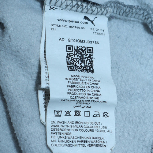 Puma Men's Grey Full Zip Hoodie Size M Classic Sportswear