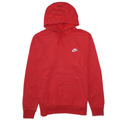 Nike Men's Red Small Pullover Hoodie - Classic Fleece Sweatshirt