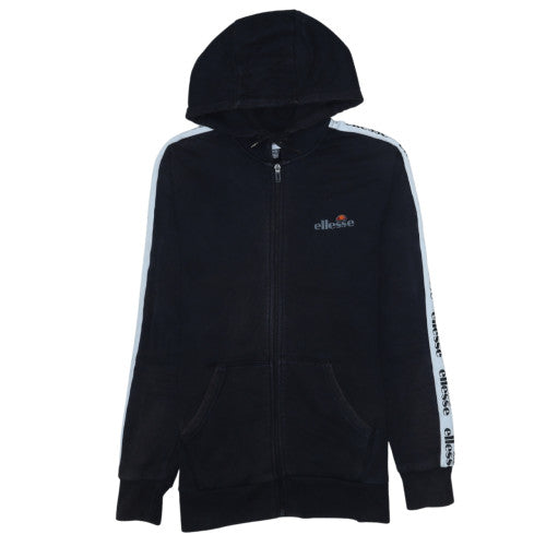 Ellesse Men's Black XS Full Zip Hoodie with Logo Tape Detail