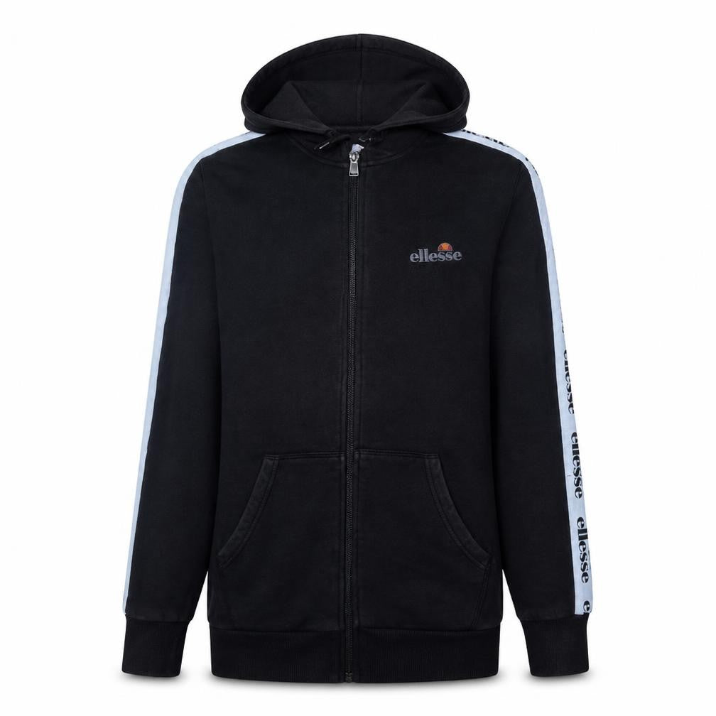 Ellesse Men's Black XS Full Zip Hoodie with Logo Tape Detail