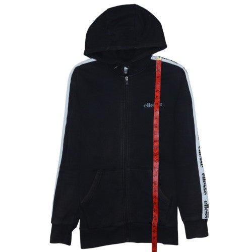 Ellesse Men's Black XS Full Zip Hoodie with Logo Tape Detail
