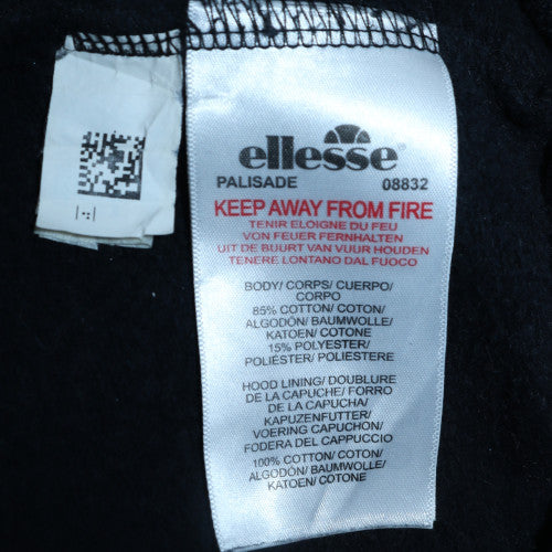 Ellesse Men's Black XS Full Zip Hoodie with Logo Tape Detail