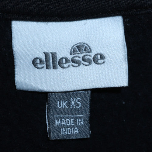 Ellesse Men's Black XS Full Zip Hoodie with Logo Tape Detail