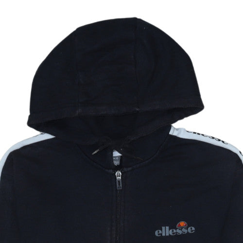Ellesse Men's Black XS Full Zip Hoodie with Logo Tape Detail