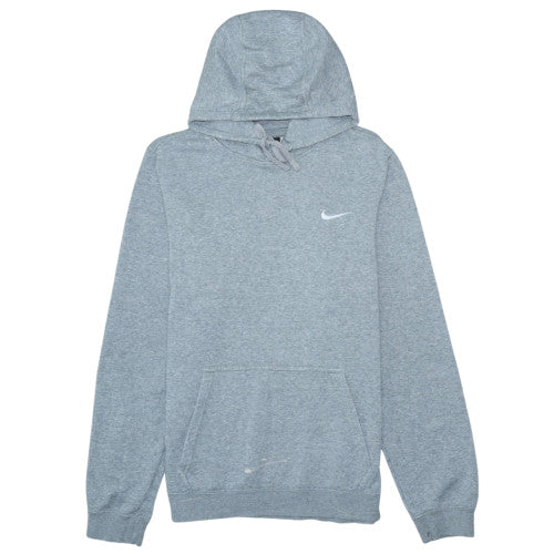 Nike Men’s Grey Pullover Fleece Hoodie S Regular Fit Logo Sportswear