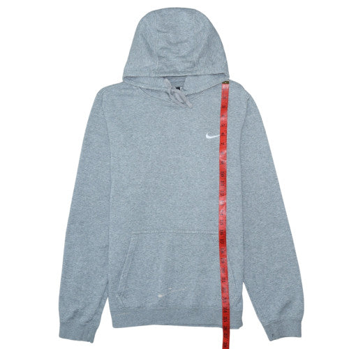 Nike Men’s Grey Pullover Fleece Hoodie S Regular Fit Logo Sportswear