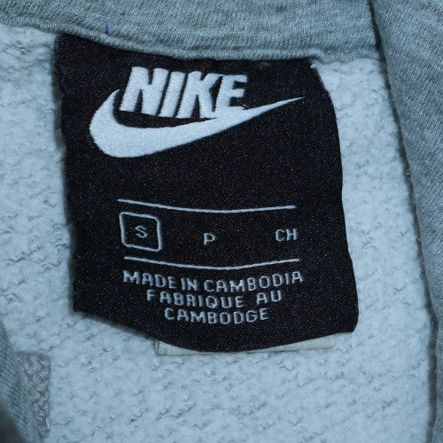 Nike Men’s Grey Pullover Fleece Hoodie S Regular Fit Logo Sportswear