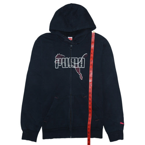 Puma Men's Black Full Zip Hoodie L Graphic Logo Sportswear