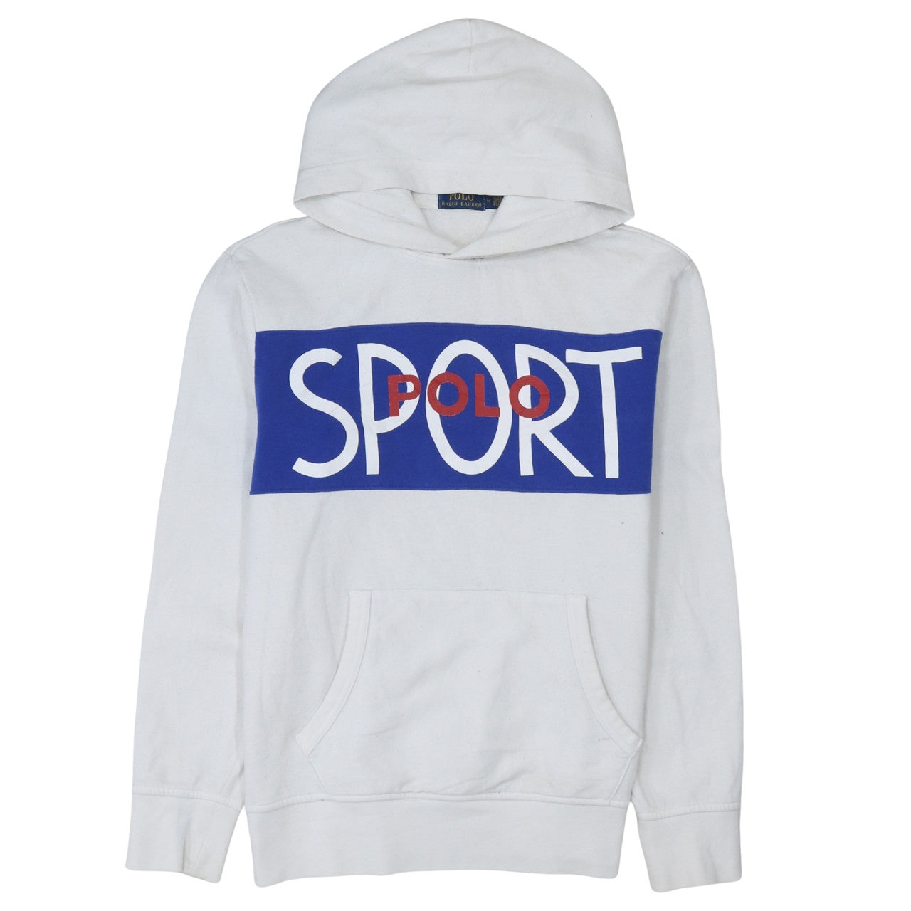 Polo Ralph Lauren Men's White Pullover Hoodie Medium Graphic Sport Logo