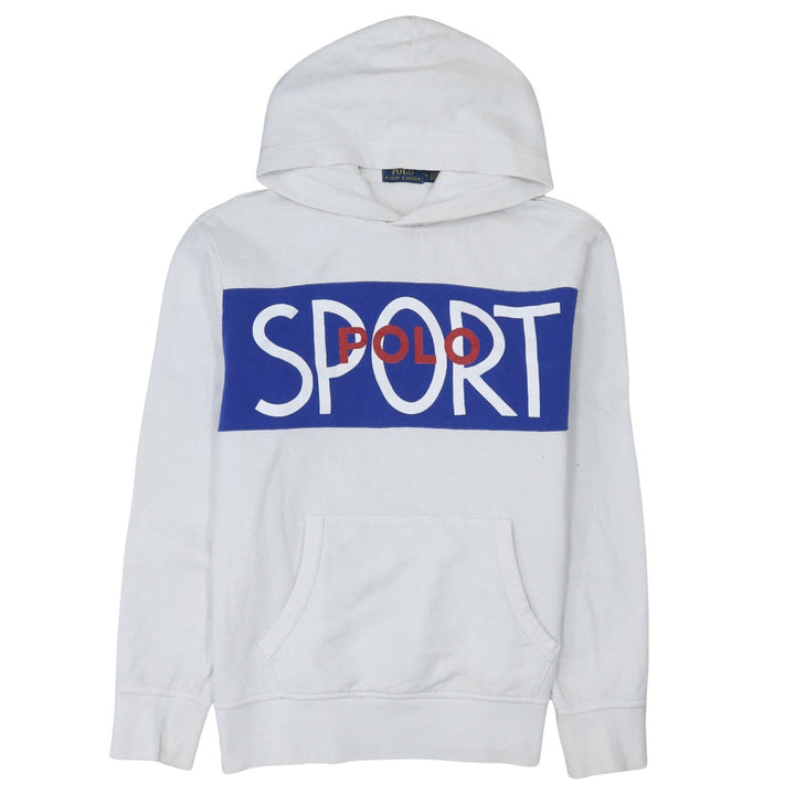 Polo Ralph Lauren Men's White Pullover Hoodie Medium Graphic Sport Logo