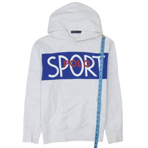 Polo Ralph Lauren Men's White Pullover Hoodie Medium Graphic Sport Logo