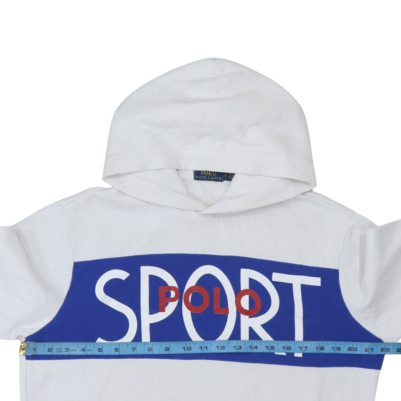 Polo Ralph Lauren Men's White Pullover Hoodie Medium Graphic Sport Logo
