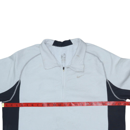 Nike Men's White XL 1/2 Zip Therma Pullover Sweatshirt Lightweight Athletic