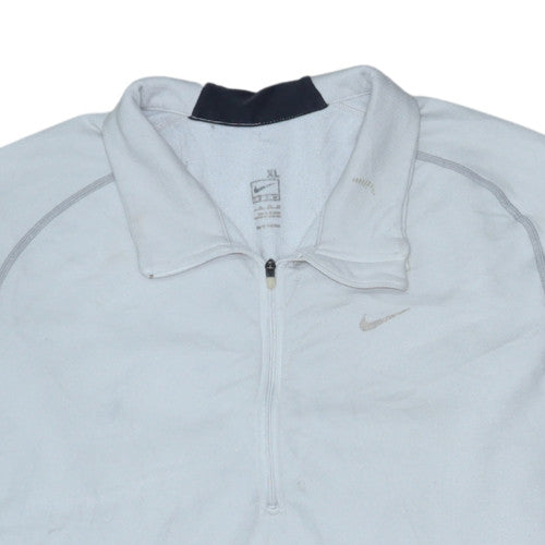 Nike Men's White XL 1/2 Zip Therma Pullover Sweatshirt Lightweight Athletic