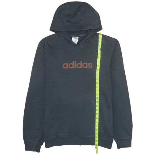 Adidas Men's Black XL Pullover Hoodie with Logo and Kangaroo Pocket