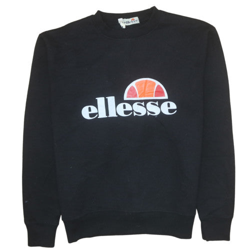 Ellesse Mens Black Small Retro Logo Pullover Sweatshirt