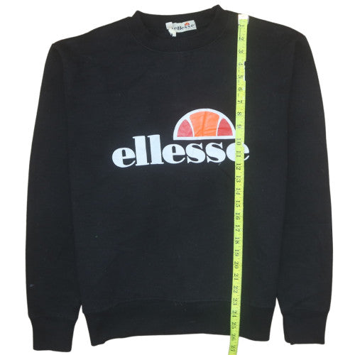 Ellesse Mens Black Small Retro Logo Pullover Sweatshirt