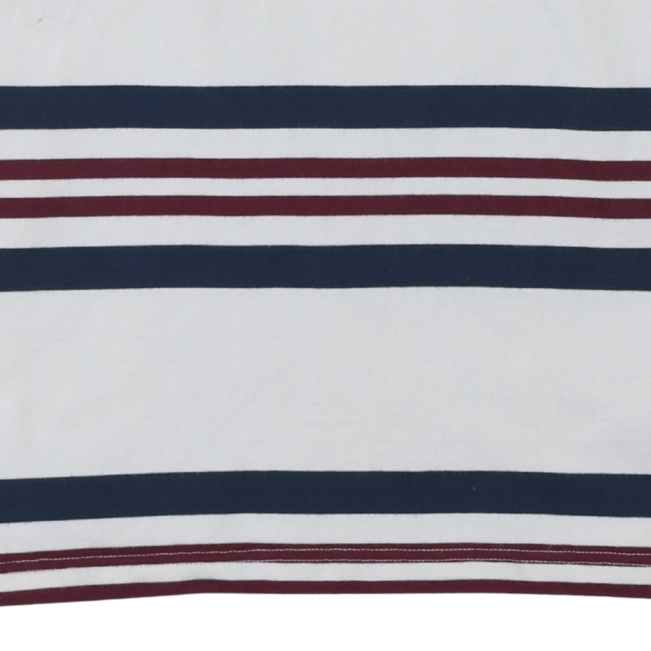 Paul Costelloe Men White Striped Collared Long Sleeve Rugby Sweatshirt L