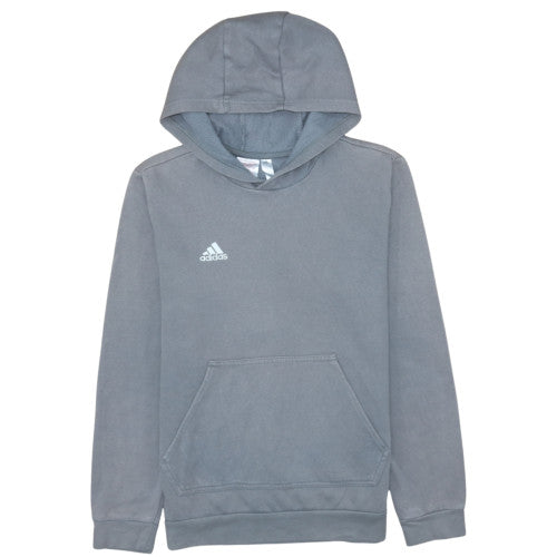 Adidas Boys Grey Pullover Hoodie Size 13-14 Years Fleece Sweatshirt
