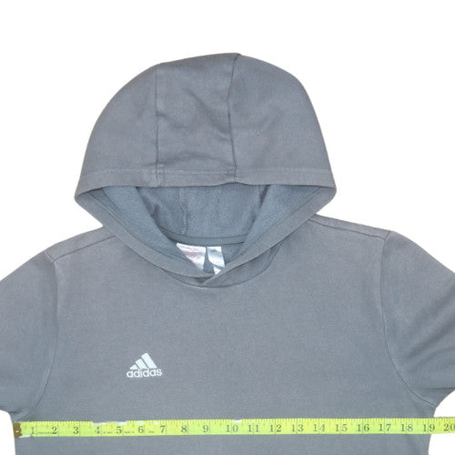 Adidas Boys Grey Pullover Hoodie Size 13-14 Years Fleece Sweatshirt