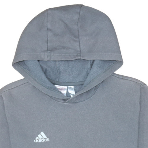 Adidas Boys Grey Pullover Hoodie Size 13-14 Years Fleece Sweatshirt