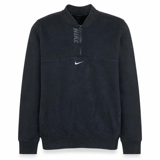 Front view of Nike SB men’s black half zip fleece sweatshirt, size S