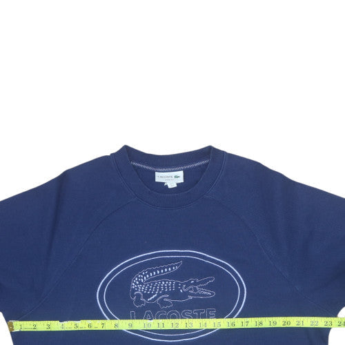 Lacoste Mens Blue Loose Fit Crew Neck Cotton Sweatshirt M