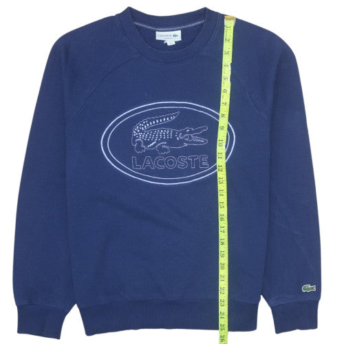 Lacoste Mens Blue Loose Fit Crew Neck Cotton Sweatshirt M