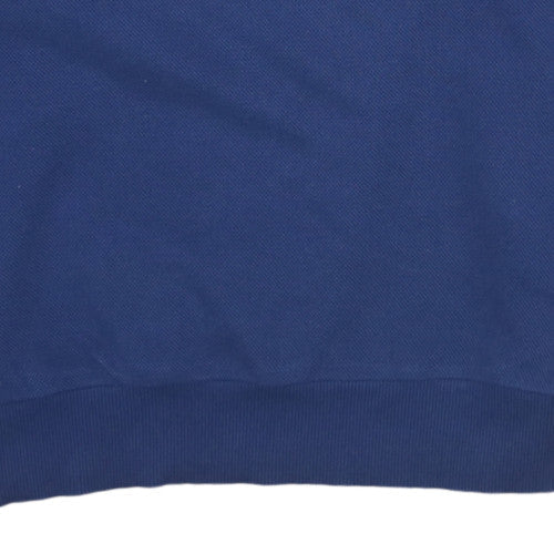Lacoste Mens Blue Loose Fit Crew Neck Cotton Sweatshirt M